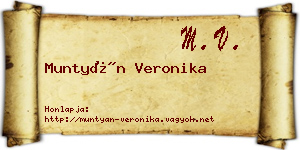 Muntyán Veronika névjegykártya